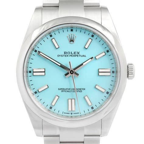 rolex oyster perpetual gold blue|Rolex Oyster Perpetual tiffany blue.